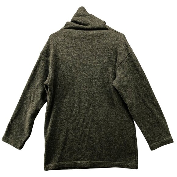 Uniqlo Fleece Turtleneck Tunic Pullover Womens S Green Heather Sweater Oversized - Picture 2 of 8